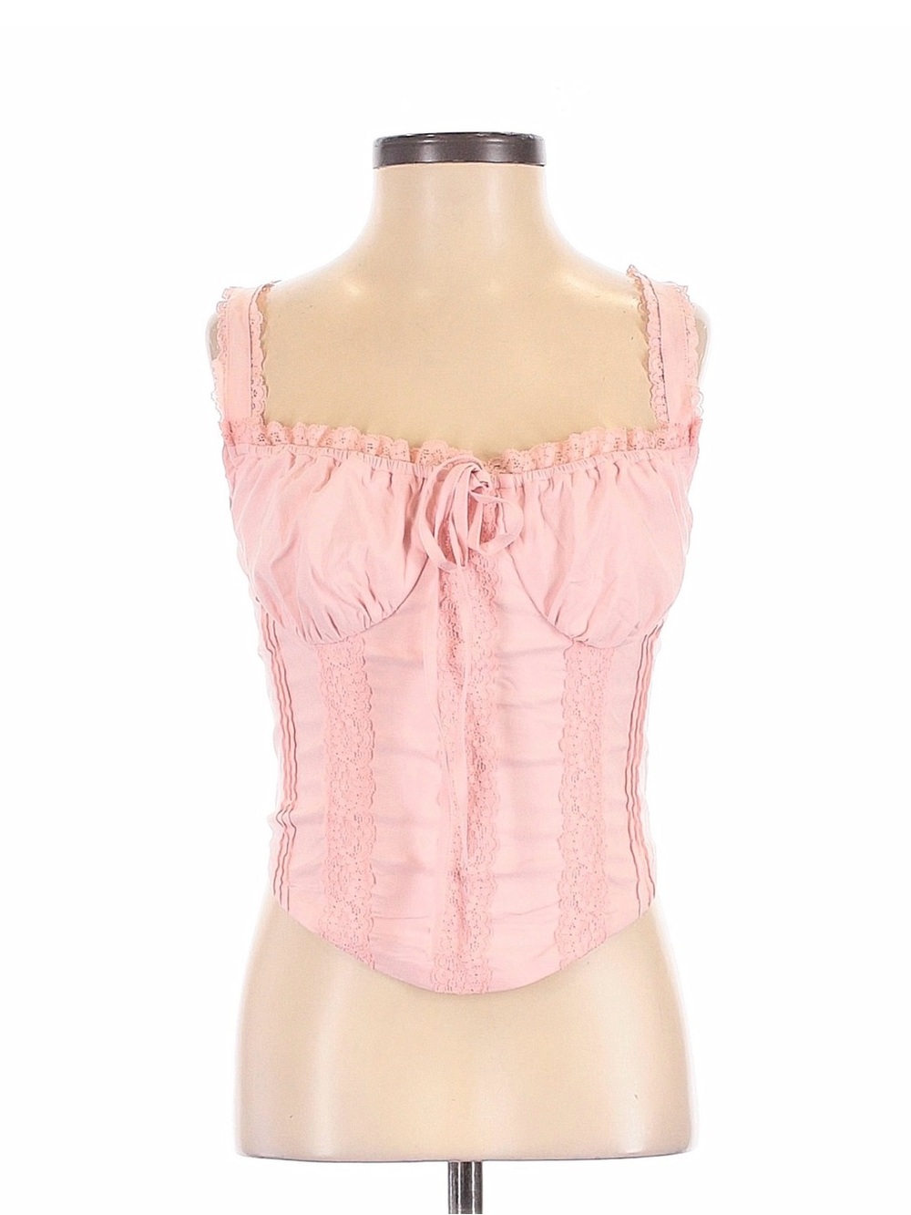 Pink Lace Trim Bustier / corset Top
